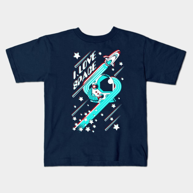 I Love Space Kids T-Shirt by VicNeko